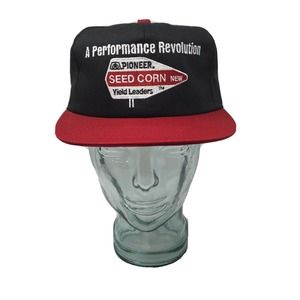 Vintage K-Product Pioneer Seed Corn Trucker Hat Yield Leaders Black Snapback Cap